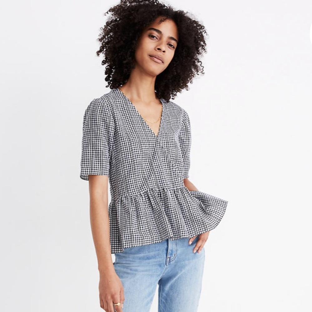 COPY - Plaid Peplum Top